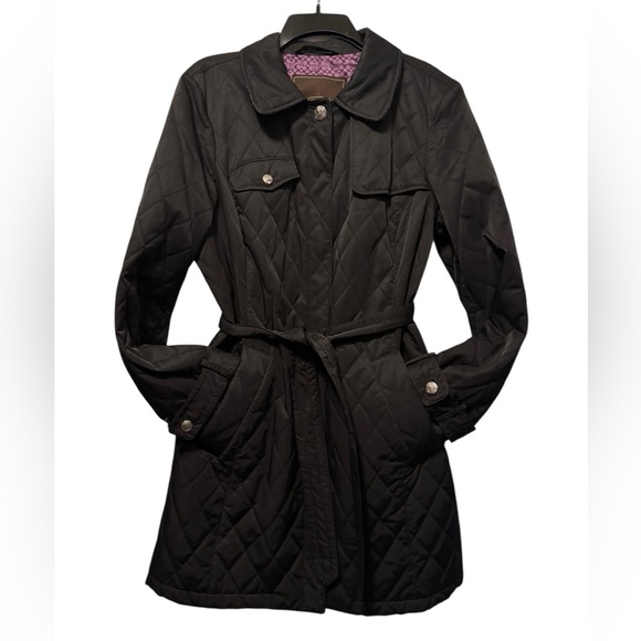 Coach Jackets & Blazers - Coach Black Quilted Coat with Belt